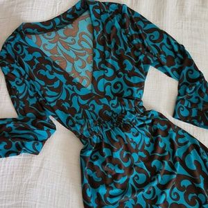 Brown and blue dress